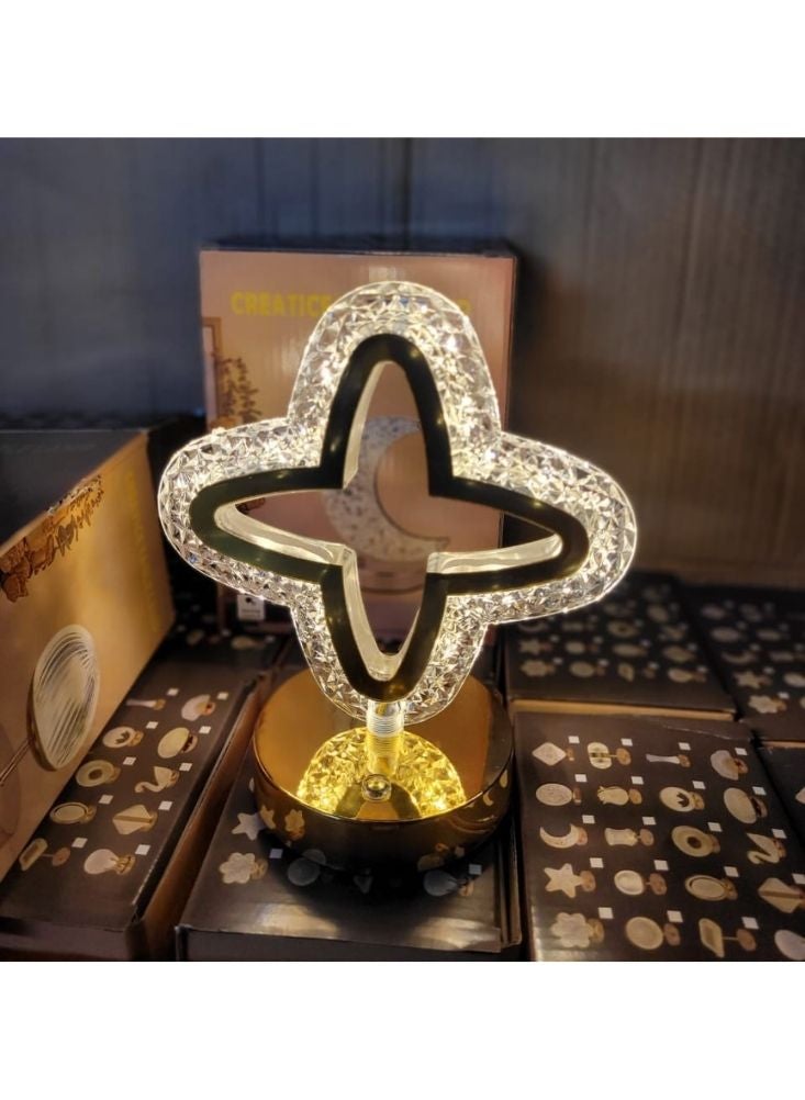 Premium Crystal LED Table Lamp with Gold Base – Modern Decorative Night Light - Image 2